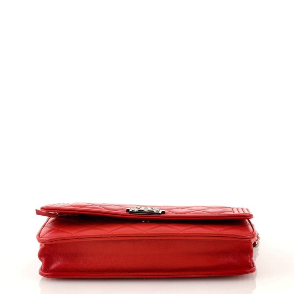 Chanel Boy Wallet on Chain Quilted Lambskin Red - Picture 5 of 7